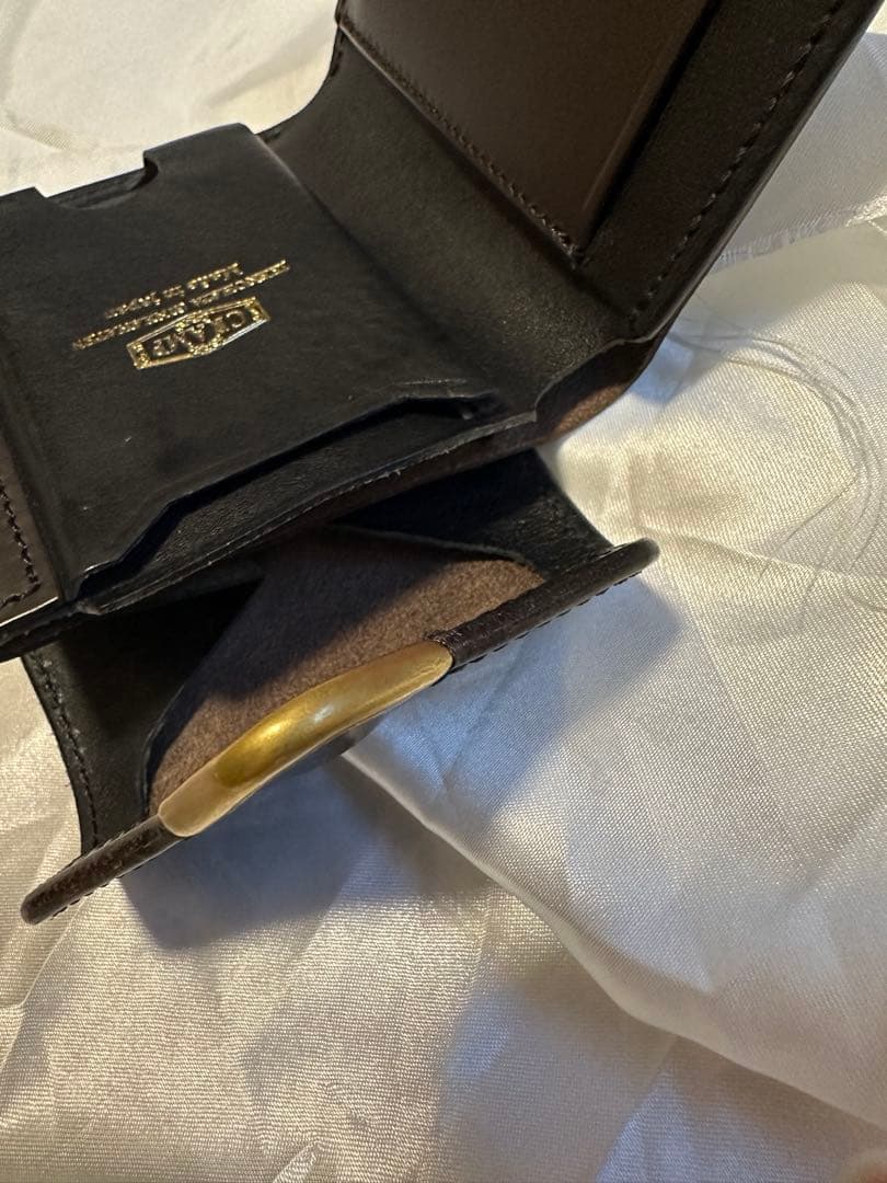 CrampクランプUKブライドルレザーフロント金具ギャルソンスリムウォレット