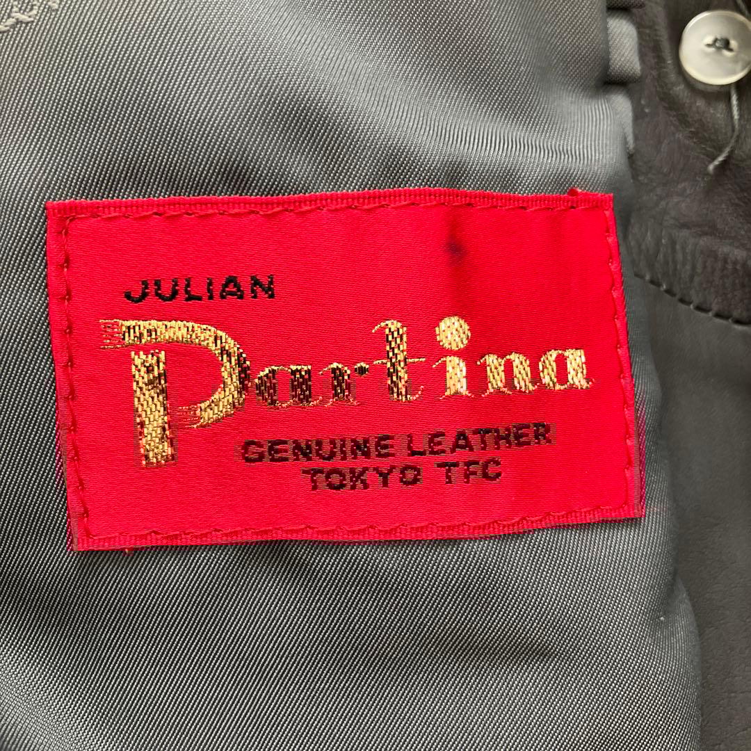 11.13 partna パルティナ ミンクファー使いレザーコート グレー 11