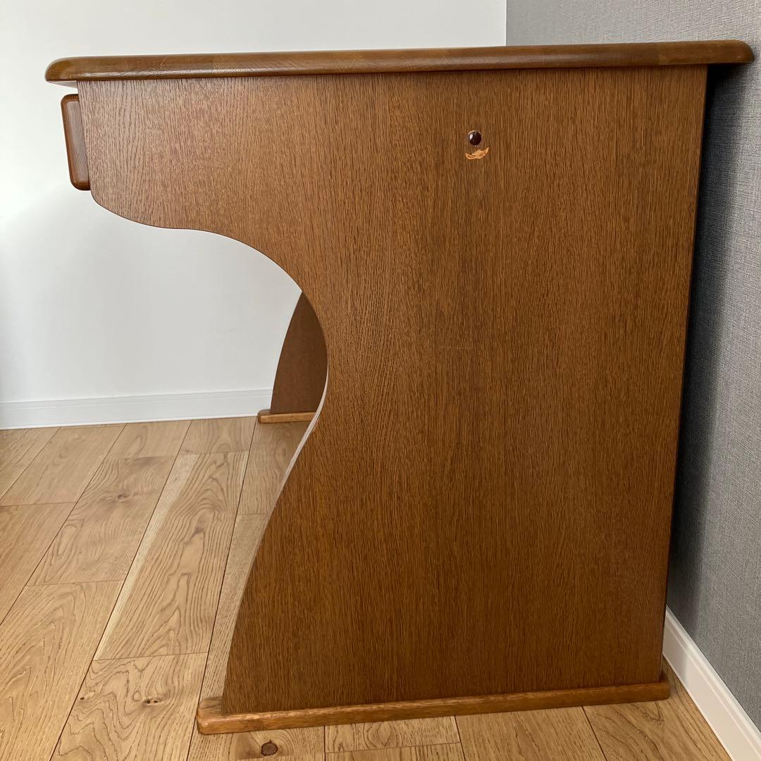 ①浜本工藝　木製学習机 引き出し2個 2点セットの机のみ