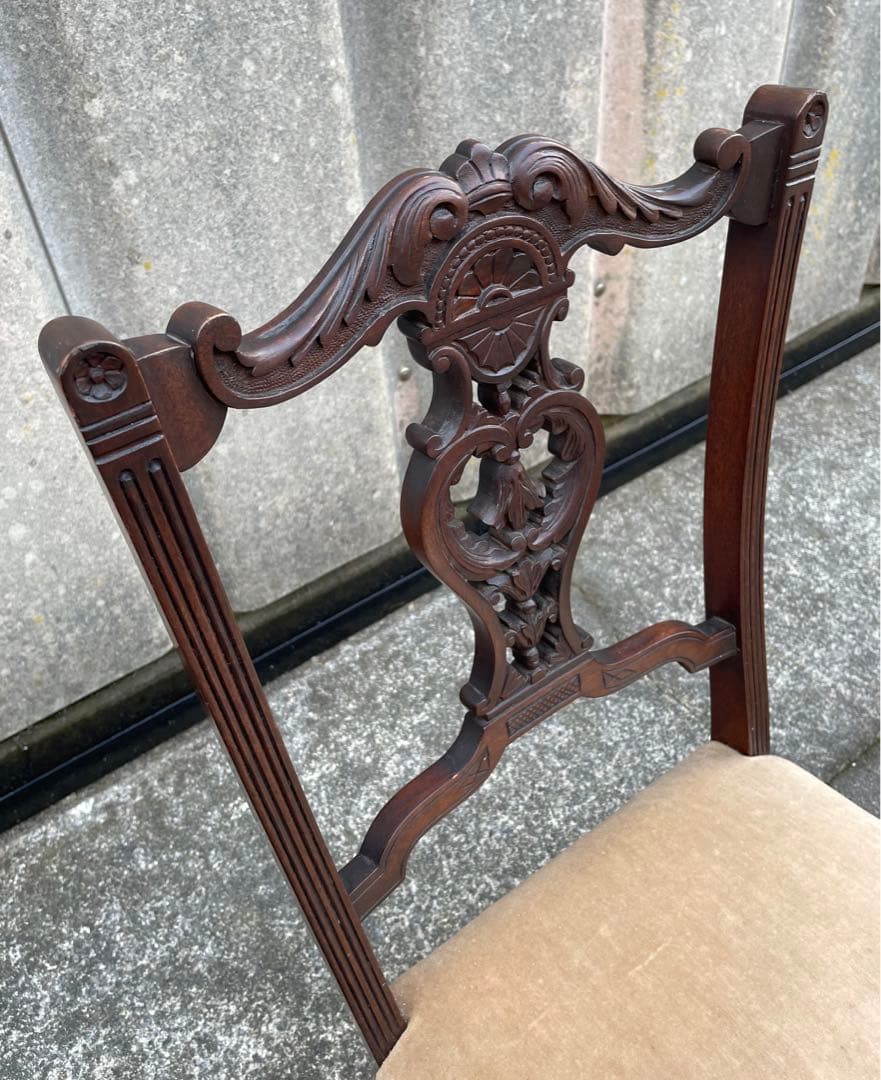 稀少/アンティーク/イギリス製/ナーシングチェア/ダイニングチェア/キャスター付