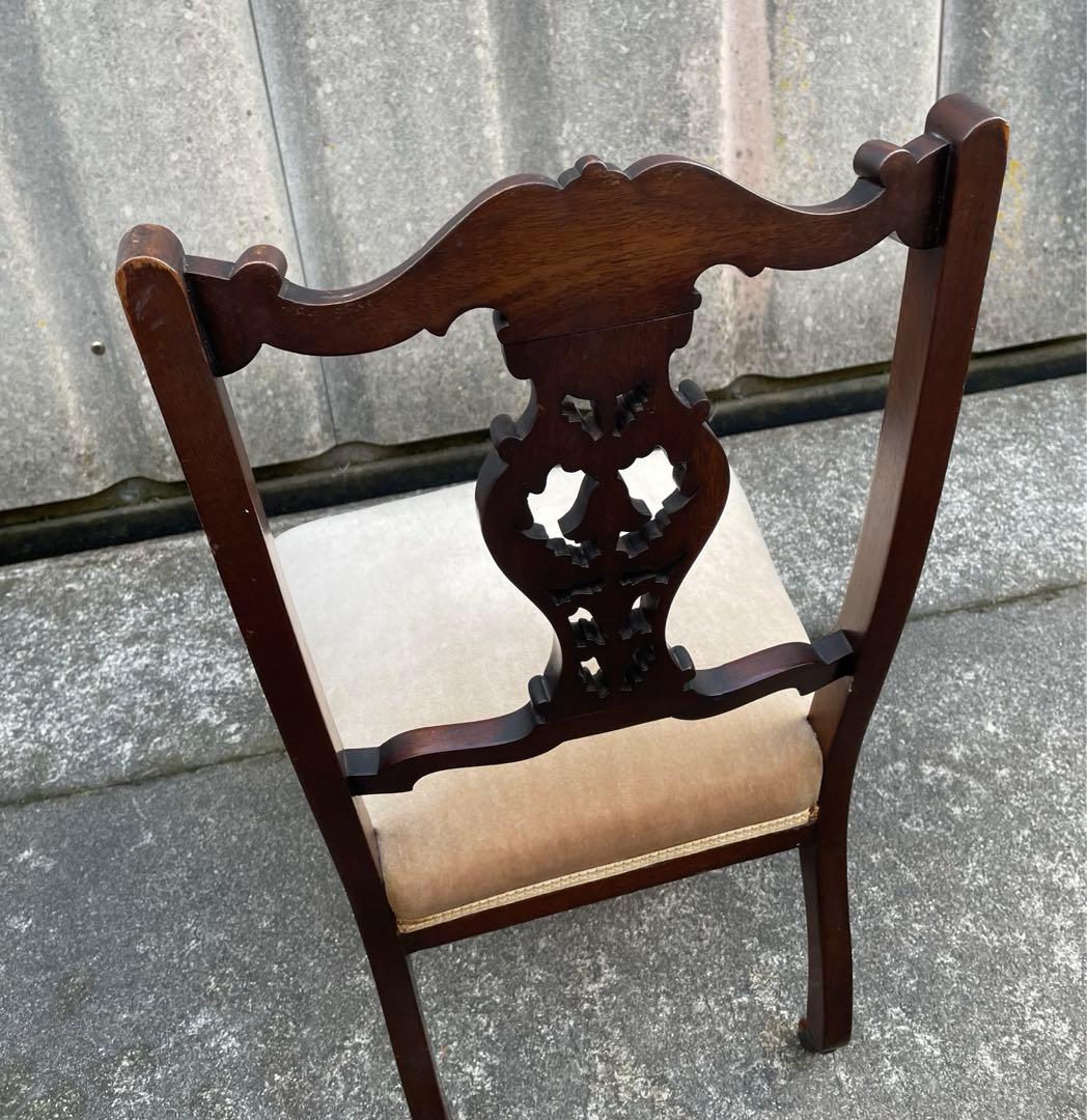 稀少/アンティーク/イギリス製/ナーシングチェア/ダイニングチェア/キャスター付