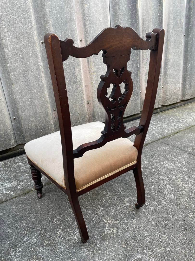 稀少/アンティーク/イギリス製/ナーシングチェア/ダイニングチェア/キャスター付