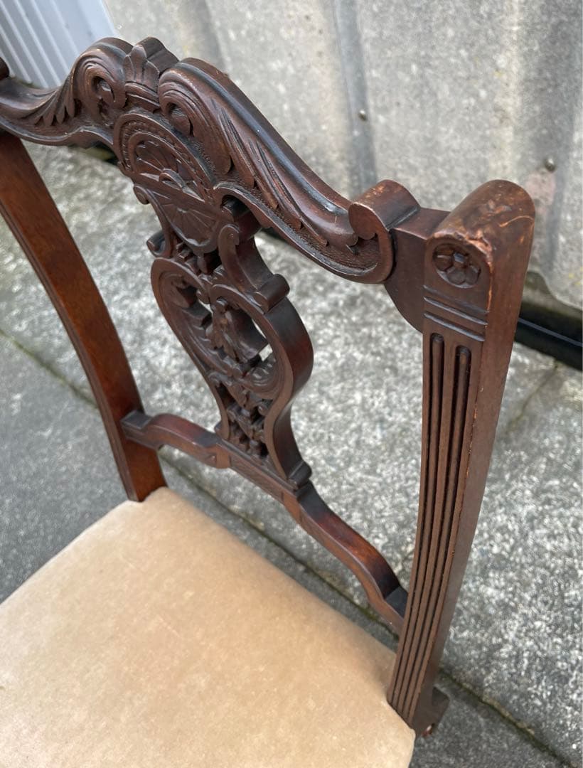 稀少/アンティーク/イギリス製/ナーシングチェア/ダイニングチェア/キャスター付