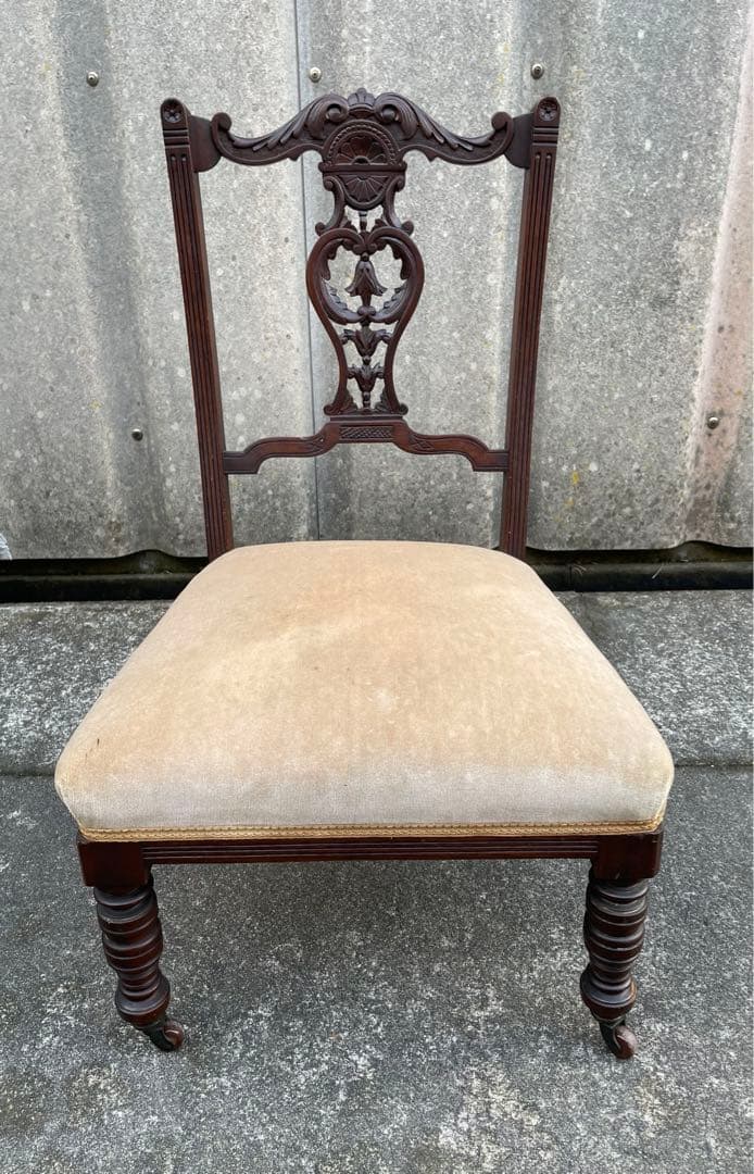 稀少/アンティーク/イギリス製/ナーシングチェア/ダイニングチェア/キャスター付