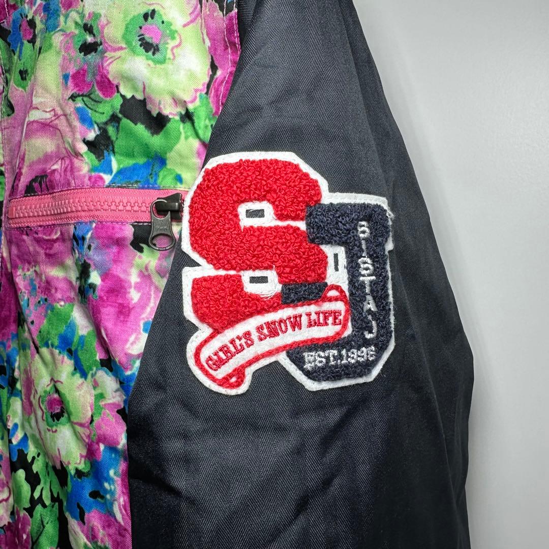 美品☆人気 sista.J スノーボードウェア 上下セット 花柄 総柄 スノボー