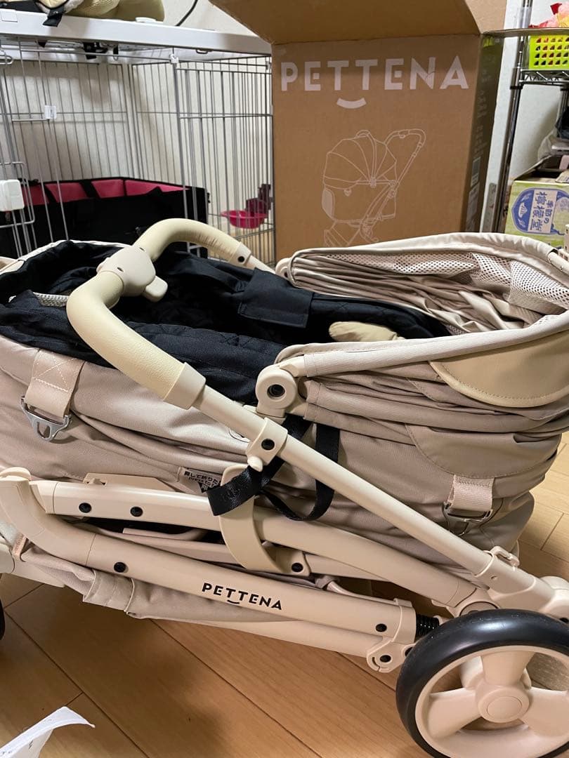 PETTENA MILOU クリームベージュ ペットカート+クッション3点セット