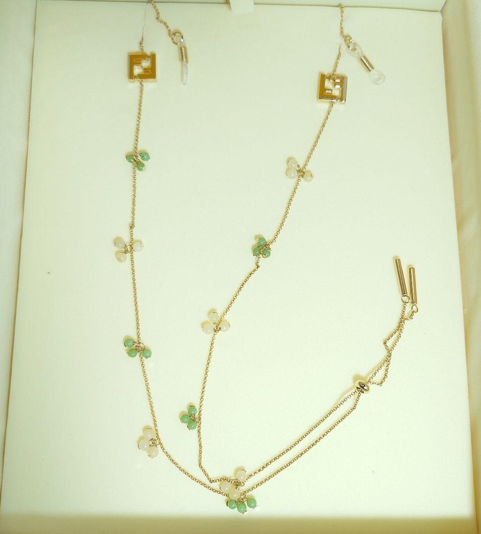 美品　FENDI 　グラスコード　ゴールド　長さ調整付き コメント情報あり！