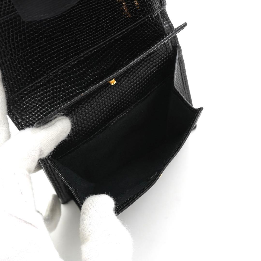 ✨新品未使用✨　Ferragamo ミニ財布　リザード　ヴァラリボン　二つ折り