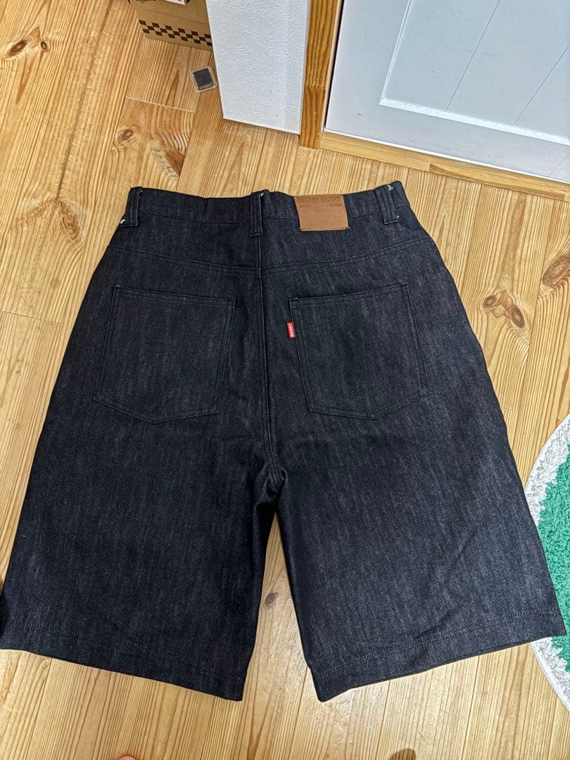 パンツ Star logo rigid Denim Jorts belvet BLACK