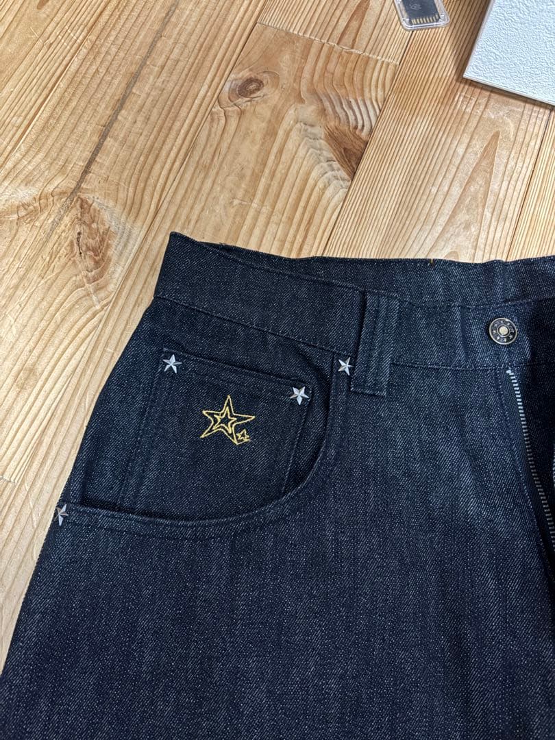 パンツ Star logo rigid Denim Jorts belvet BLACK