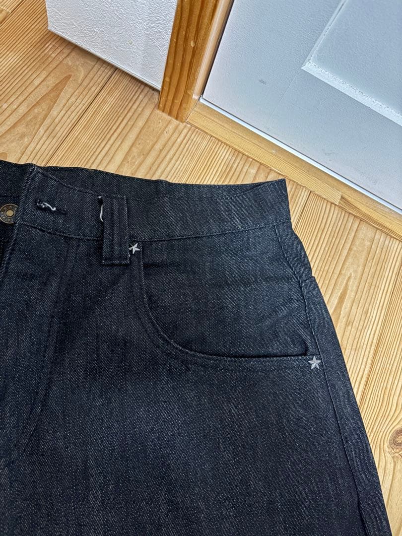 パンツ Star logo rigid Denim Jorts belvet BLACK