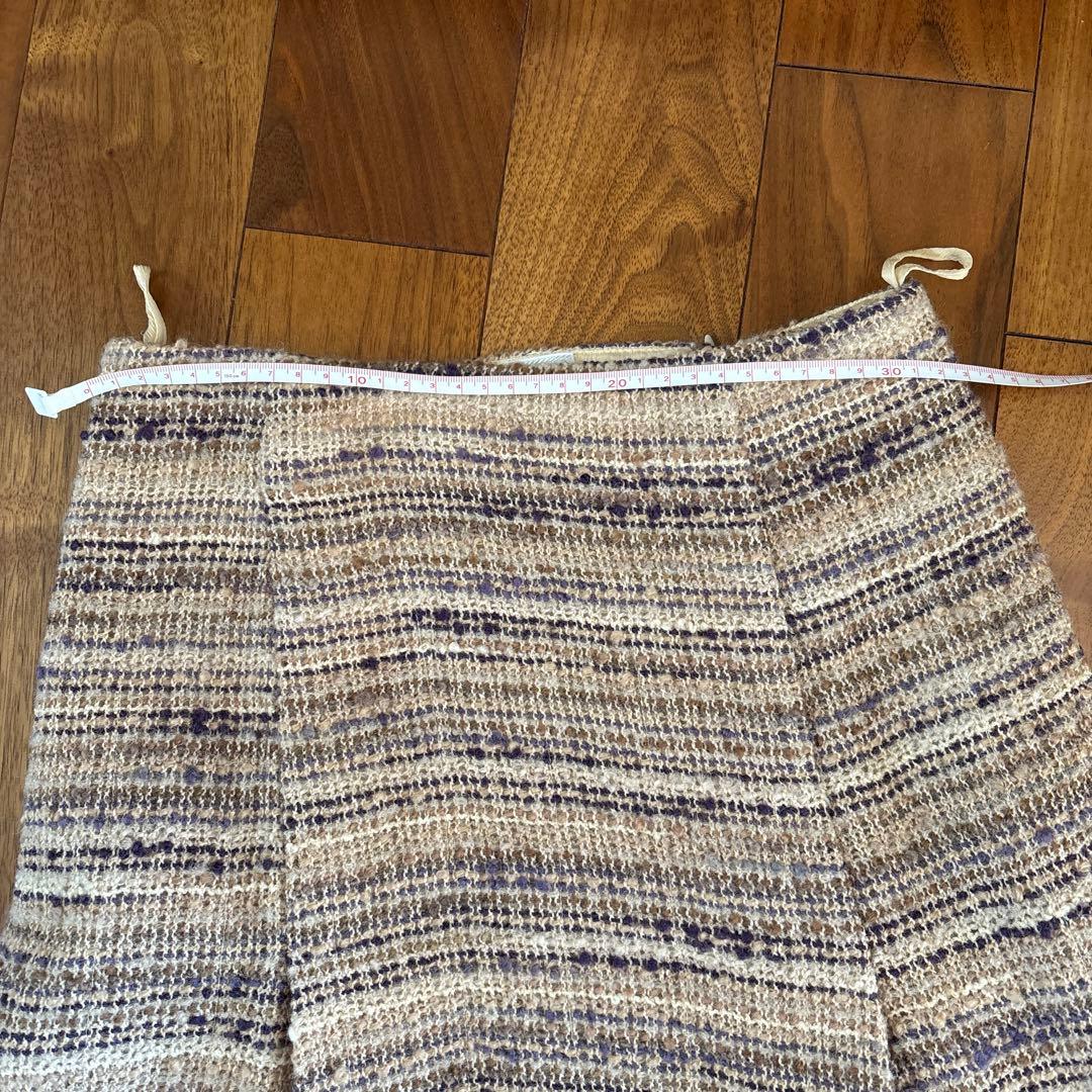 PRADA フレアスカート 40ベージュ・紫・茶色