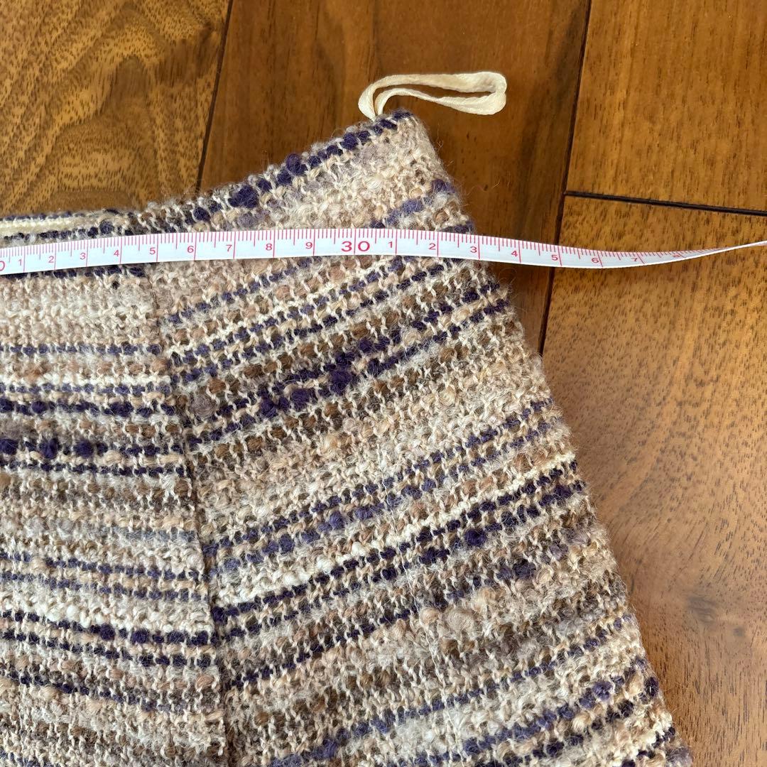 PRADA フレアスカート 40ベージュ・紫・茶色