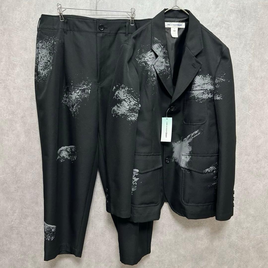 【山口一郎着用モデル】コムデギャルソンシャツ ペイント セットアップ M 黒
