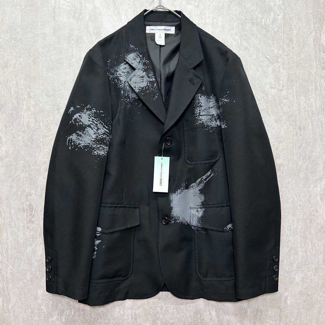【山口一郎着用モデル】コムデギャルソンシャツ ペイント セットアップ M 黒