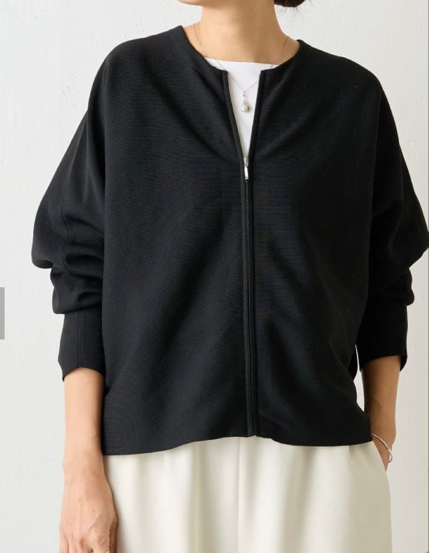 ビアズリードルマンニットカーディガン　黒　新品