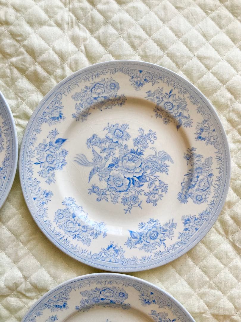 Burleigh ブルーアジアティックフェザンツ プレートS 17.5cm 4枚