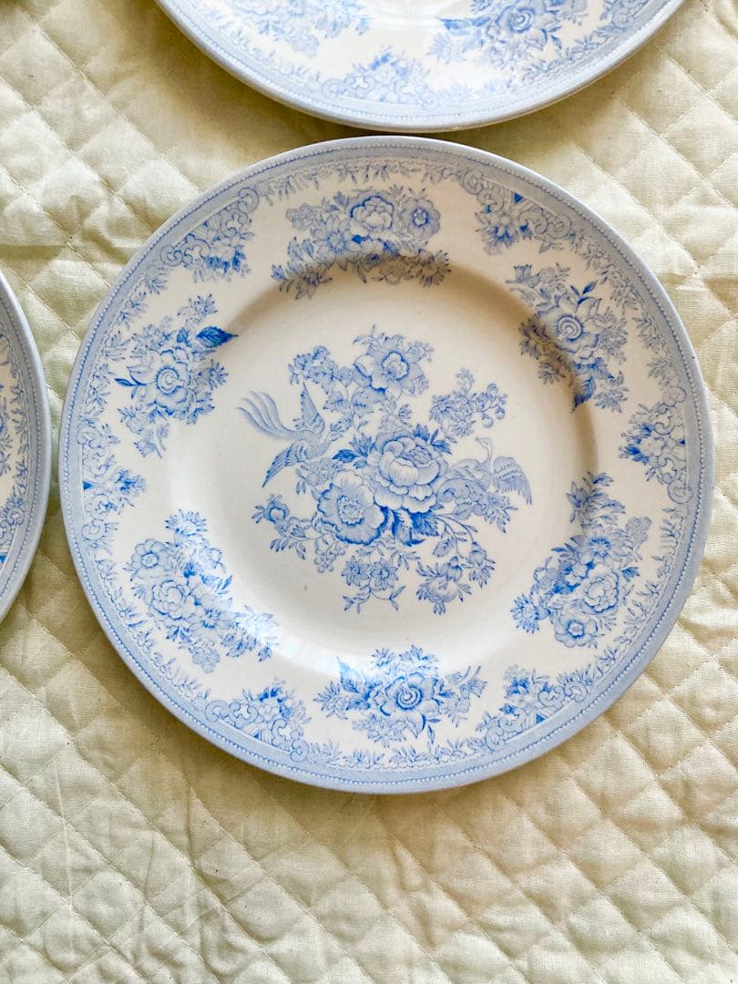 Burleigh ブルーアジアティックフェザンツ プレートS 17.5cm 4枚