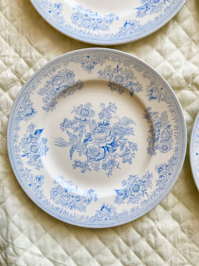 Burleigh ブルーアジアティックフェザンツ プレートS 17.5cm 4枚