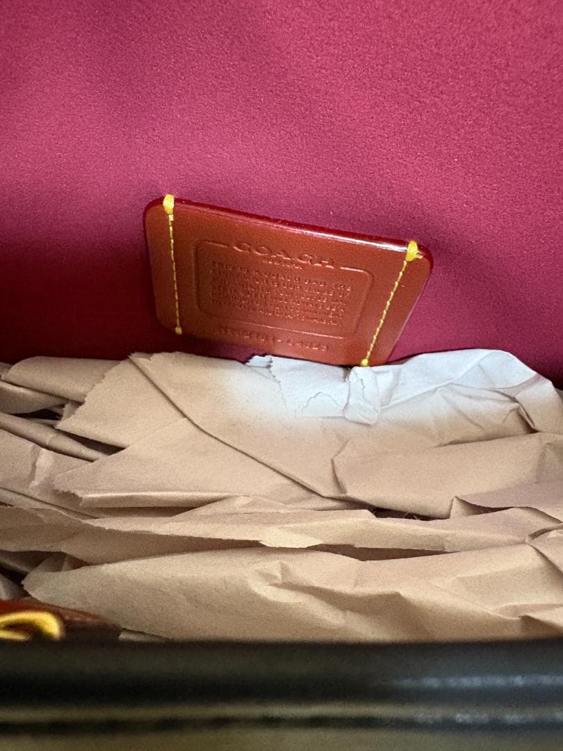 COACH ブラックレザーショルダーバッグ ゴールド金具付き ZB0066