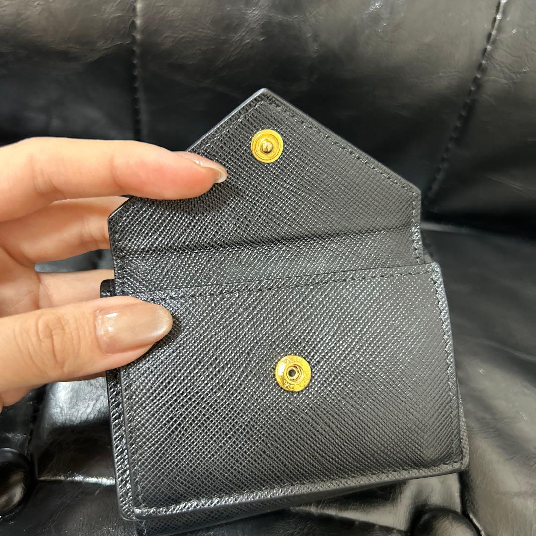 PRADA プラダ サフィアーノ ゴールド三角バッジ 財布 ブラック ウォレット
