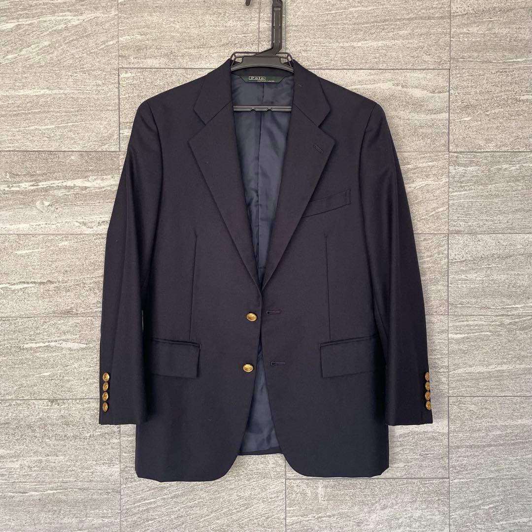 ポロラルフローレン 紺ブレザー 金ボタン 160 ネクタイ付き【MOA】