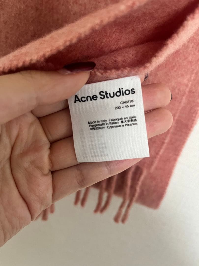 acne studios マフラー ピンク 正規品 クリーニング済み