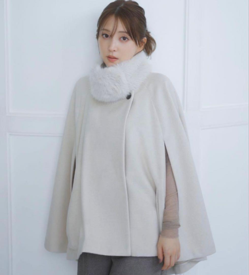 2024❤️SNIDEL ファー ショート ケープ コート 定価23980円