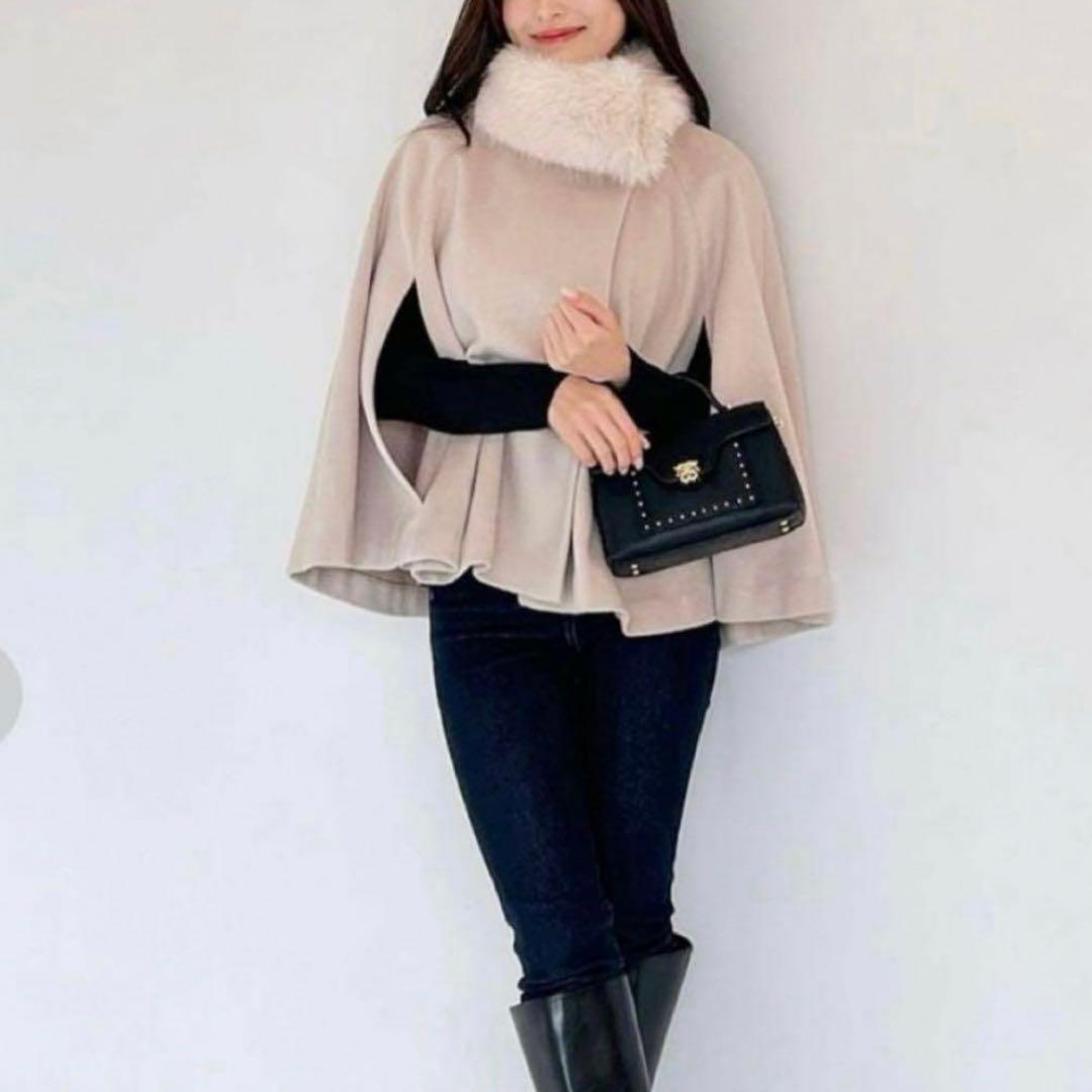 2024❤️SNIDEL ファー ショート ケープ コート 定価23980円