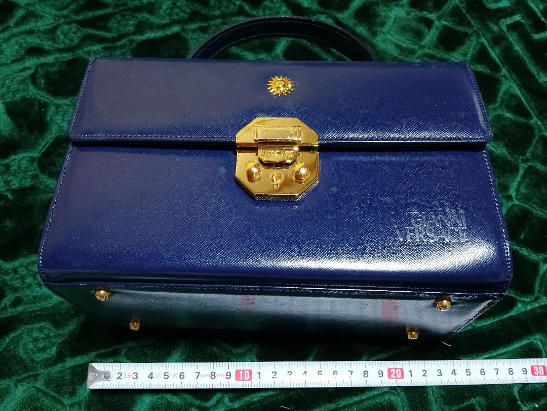 VERSACE ネイビーパーティーバッグ