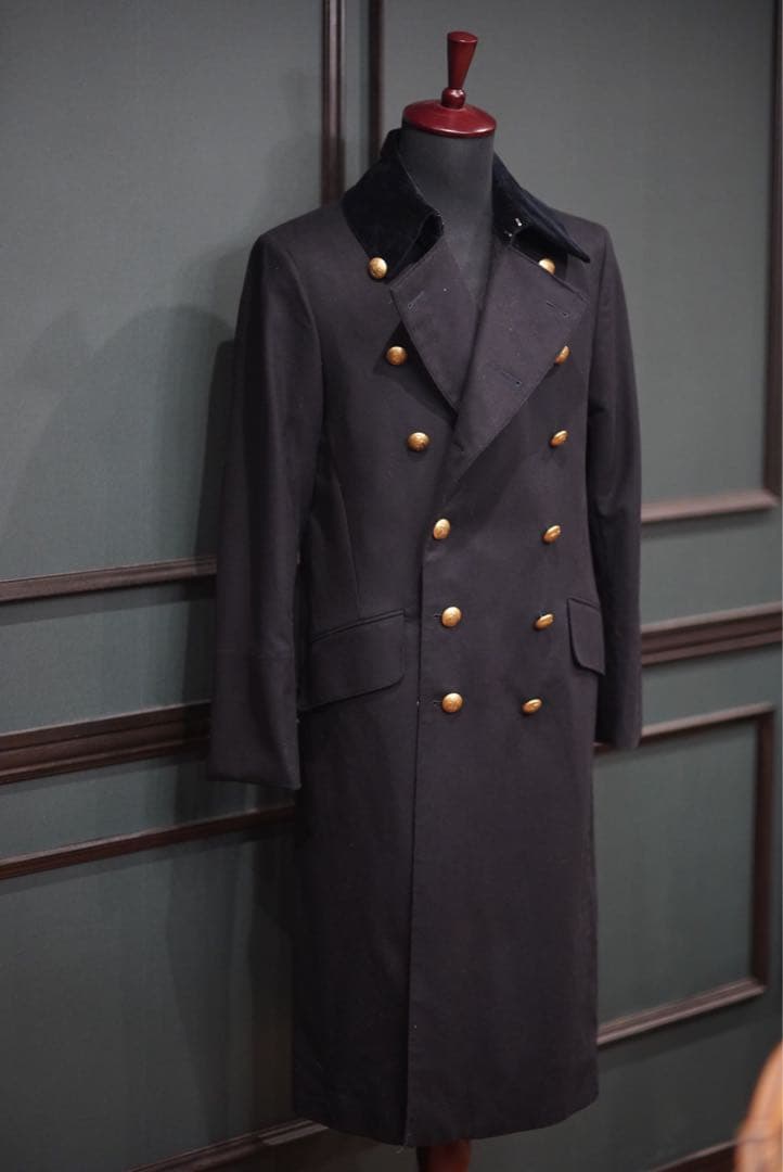 BURBERRY バーバリー ウール 金ボタン ナポレオン コート 46