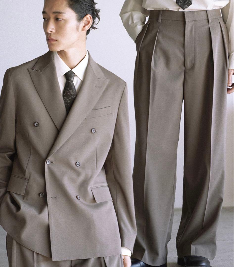 HIGH TWIST PE DOUBLE SUIT グレイリッシュベージュ