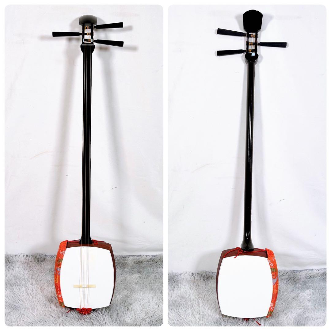 【希少】お稽古用三味線　細棹　皮破れなし　初心者オススメセット　合皮　長唄