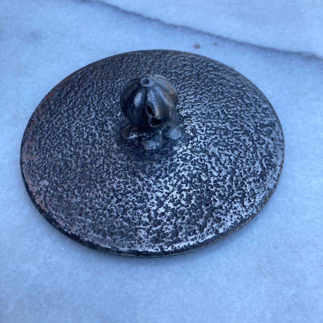 南部名人利祥雲作　銀口　千鳥に波図鉄瓶