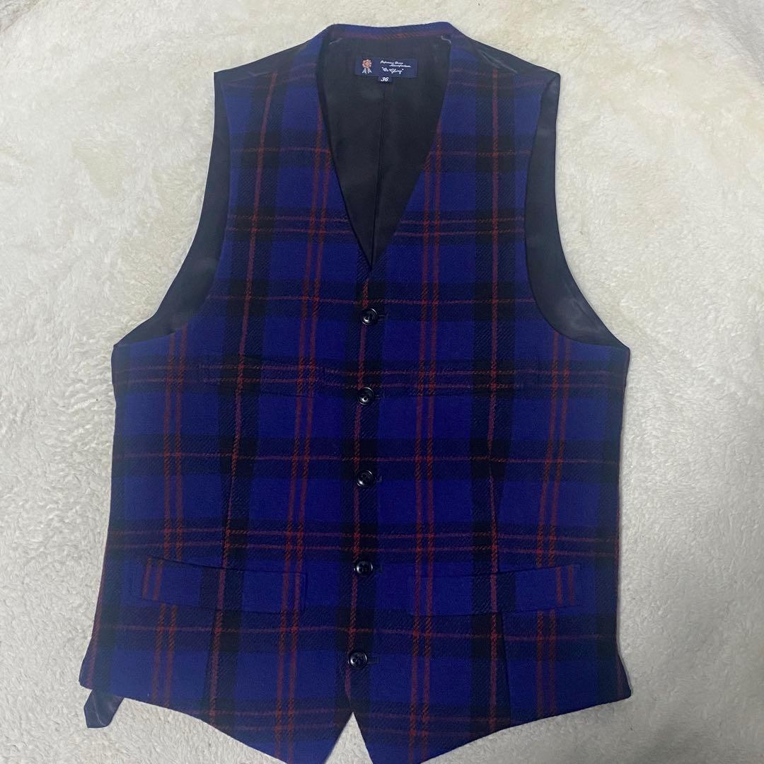 【美品✨】オアグローリー チェック柄スーツ ウール 3ピース 成人式 目立つ