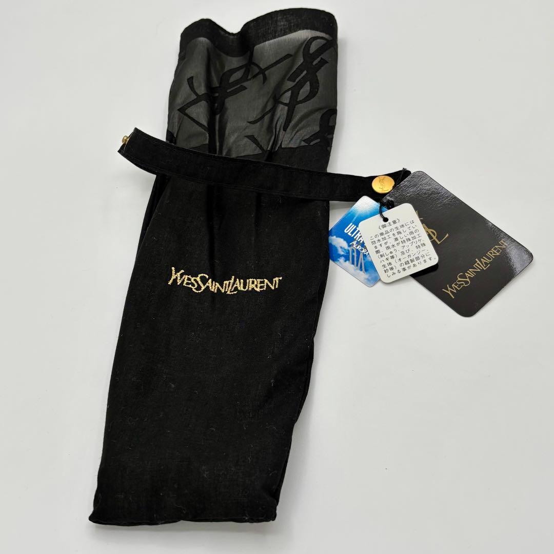 【新品未使用】イヴサンローラン 折り畳み傘 YSLロゴ 総柄 YSL シースルー