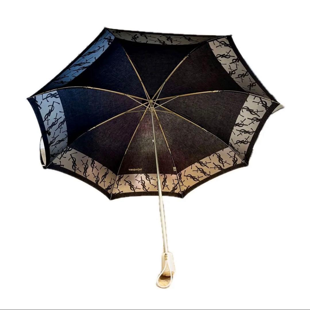 【新品未使用】イヴサンローラン 折り畳み傘 YSLロゴ 総柄 YSL シースルー