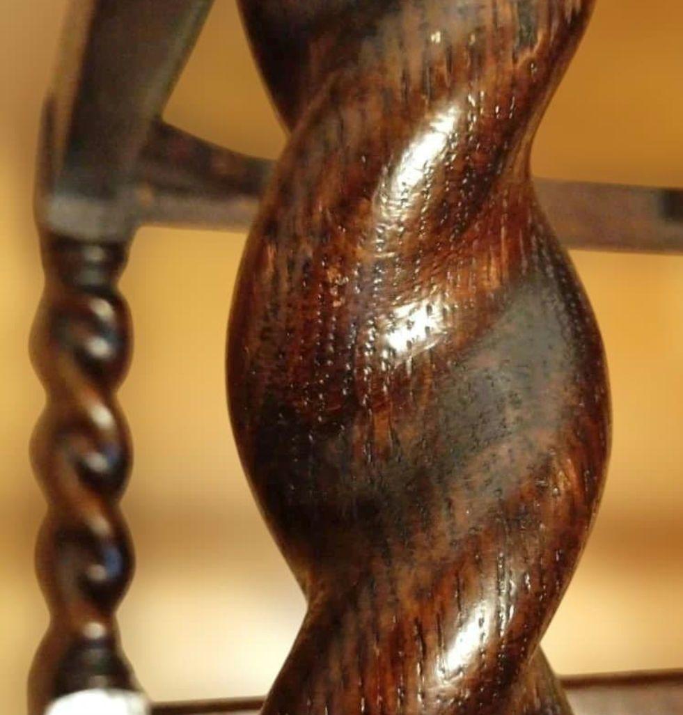 英国 バーリーツイスト アンティーク調 ダイニングチェア