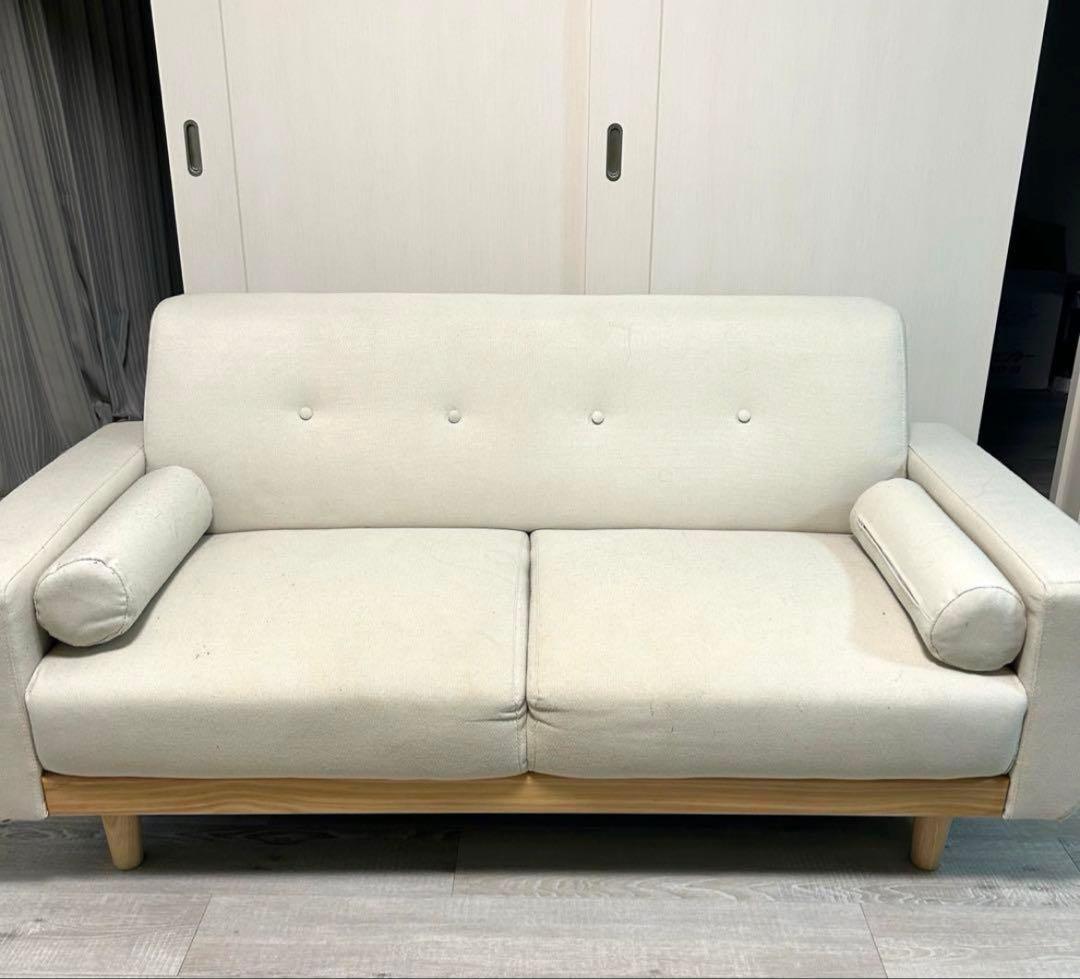 【pata】LOWYA 2人掛けソファ アイボリー