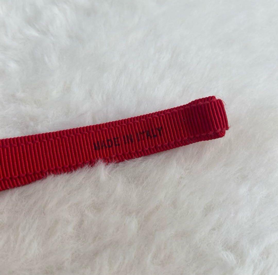 【未使用】　フェラガモ　カチューシャ　リボン　レトロ　レッド　赤