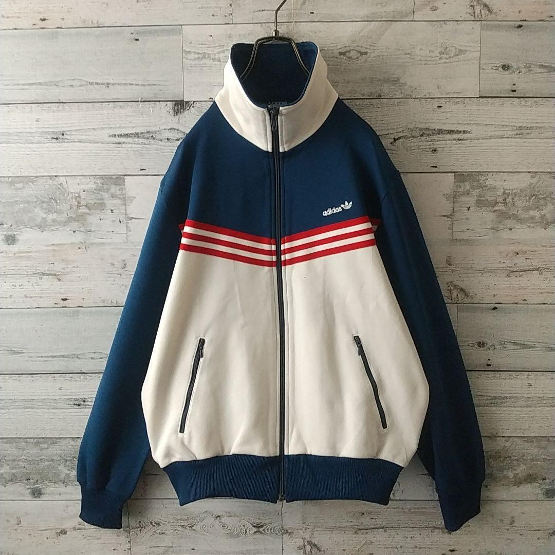 超希少☆西ドイツ アディダス 刺繍ロゴ トラックジャケット デサント M