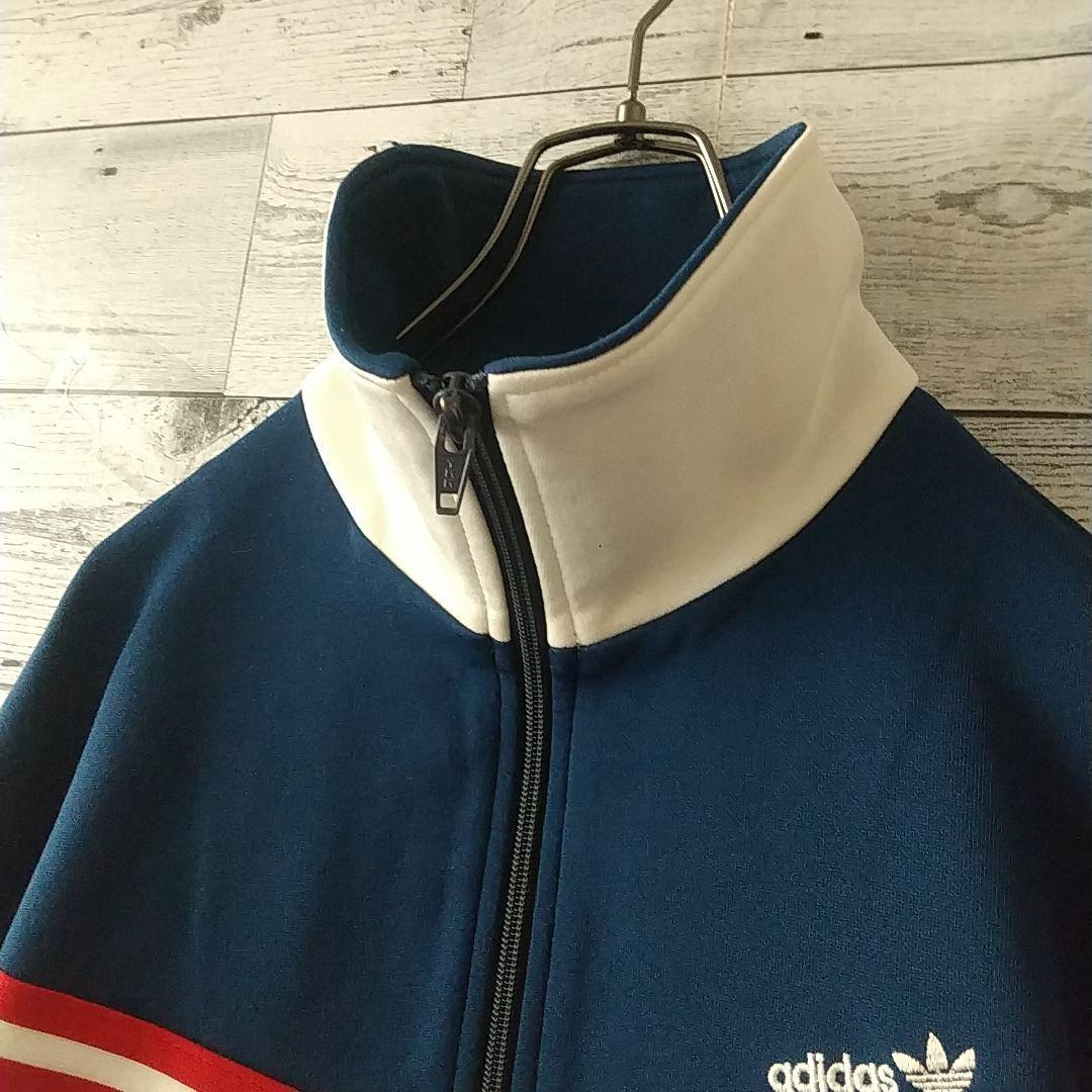 超希少☆西ドイツ アディダス 刺繍ロゴ トラックジャケット デサント M