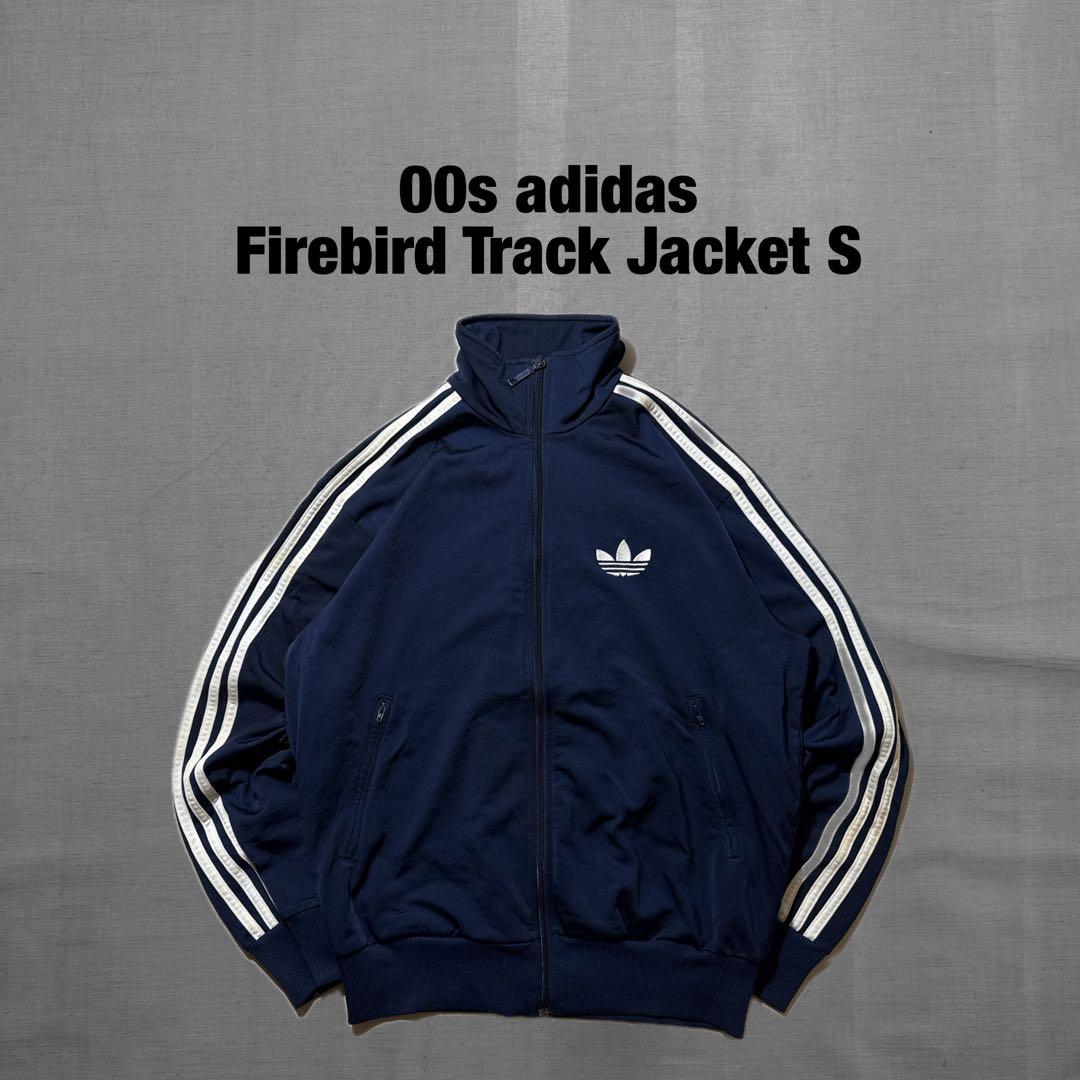 00s adidas トラックジャケット ファイヤーバード M 紺×白 ジャージ