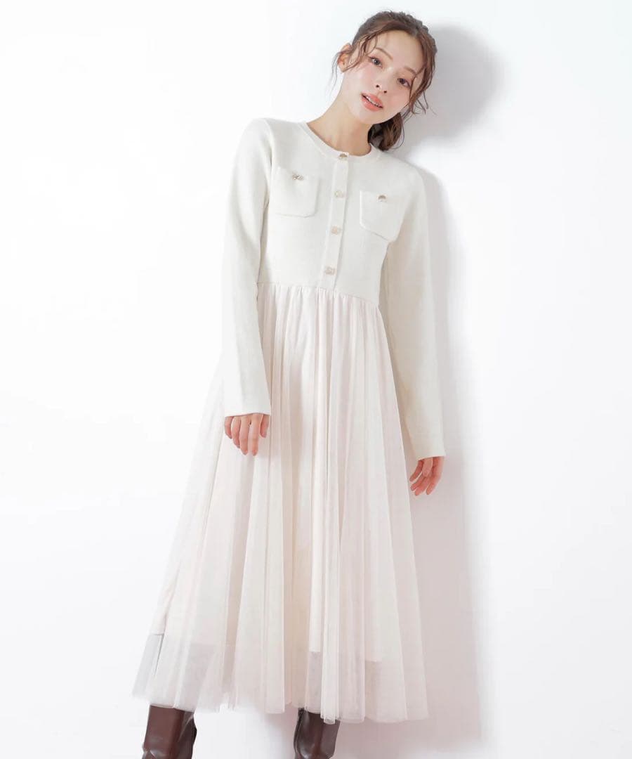 新品未使用タグ付♡ジルバイジルスチュアート♡ニットジャケットドッキングワンピース