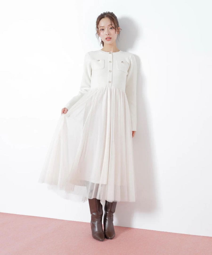 新品未使用タグ付♡ジルバイジルスチュアート♡ニットジャケットドッキングワンピース