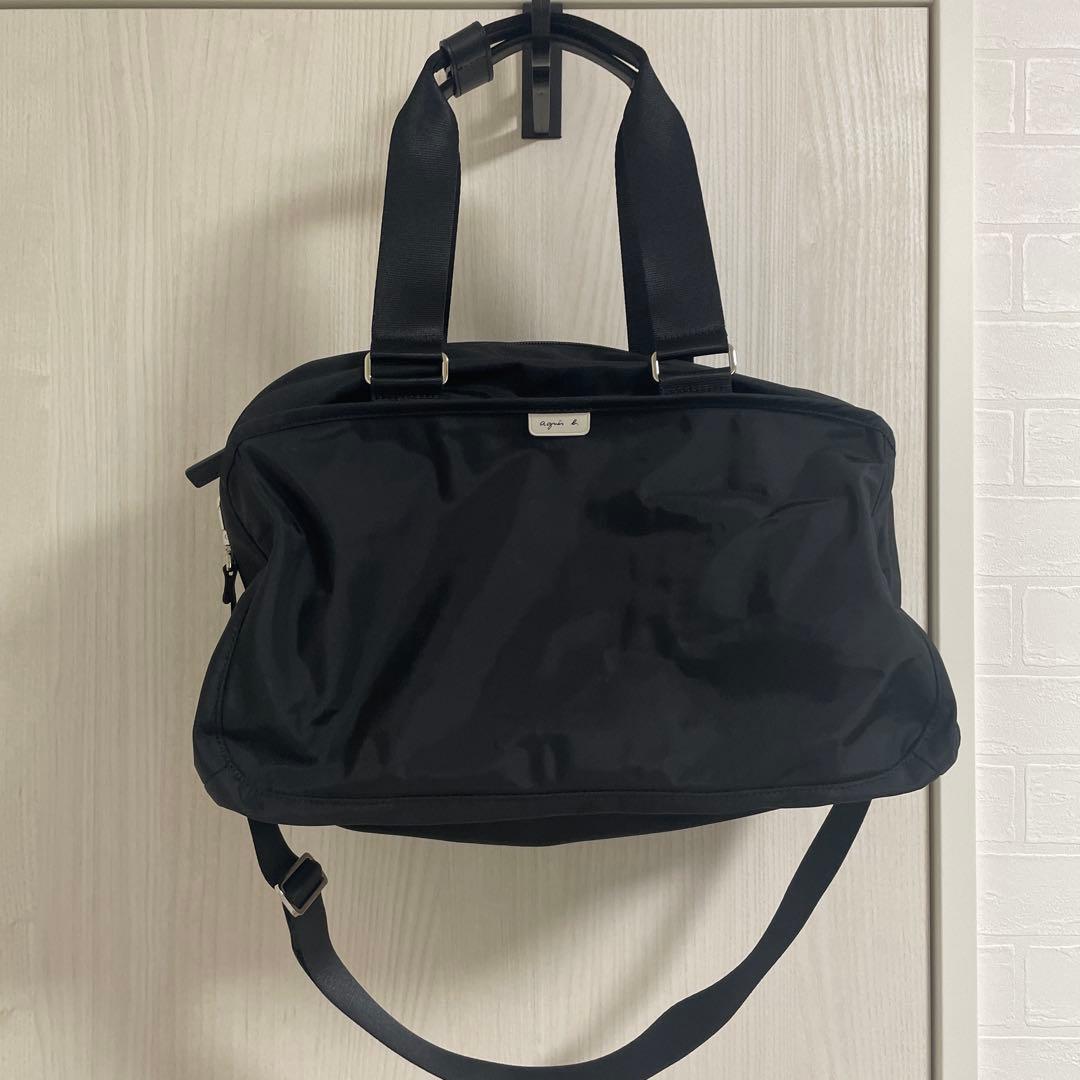 アニエスベー　ブラック ナイロン ビジネスバッグ