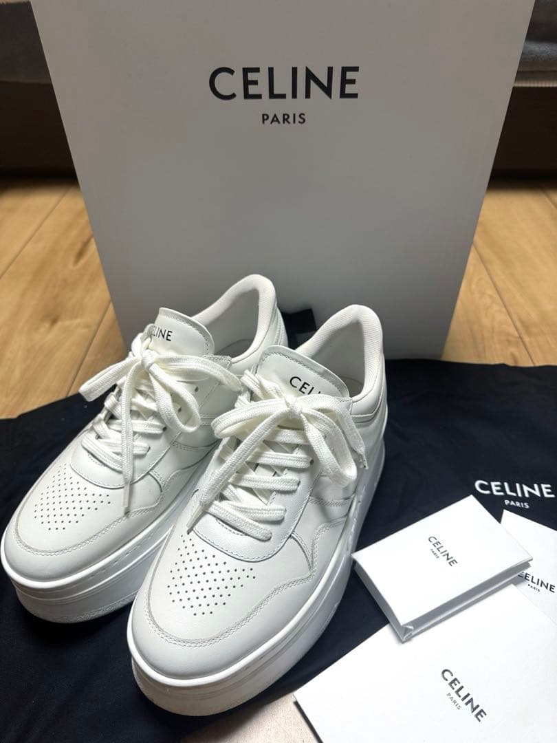 CELINE ブロックスニーカーウェッジアウトソール 厚底 スニーカー 37cm