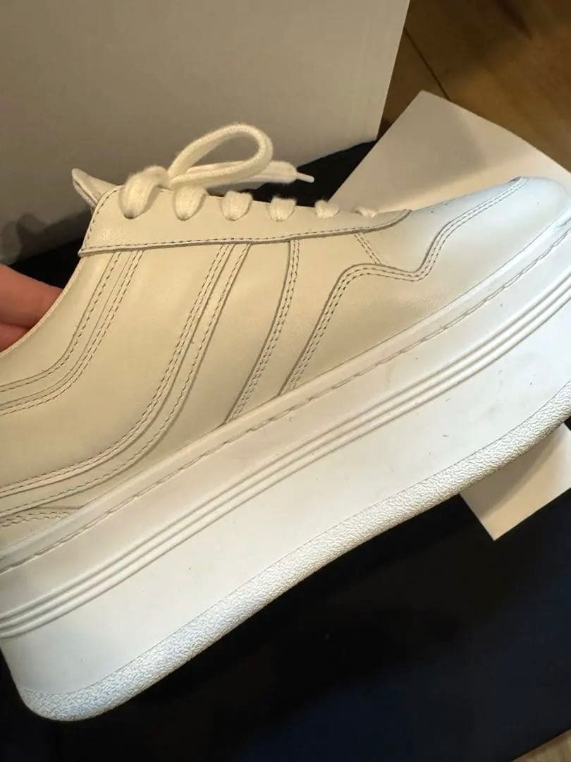 CELINE ブロックスニーカーウェッジアウトソール 厚底 スニーカー 37cm