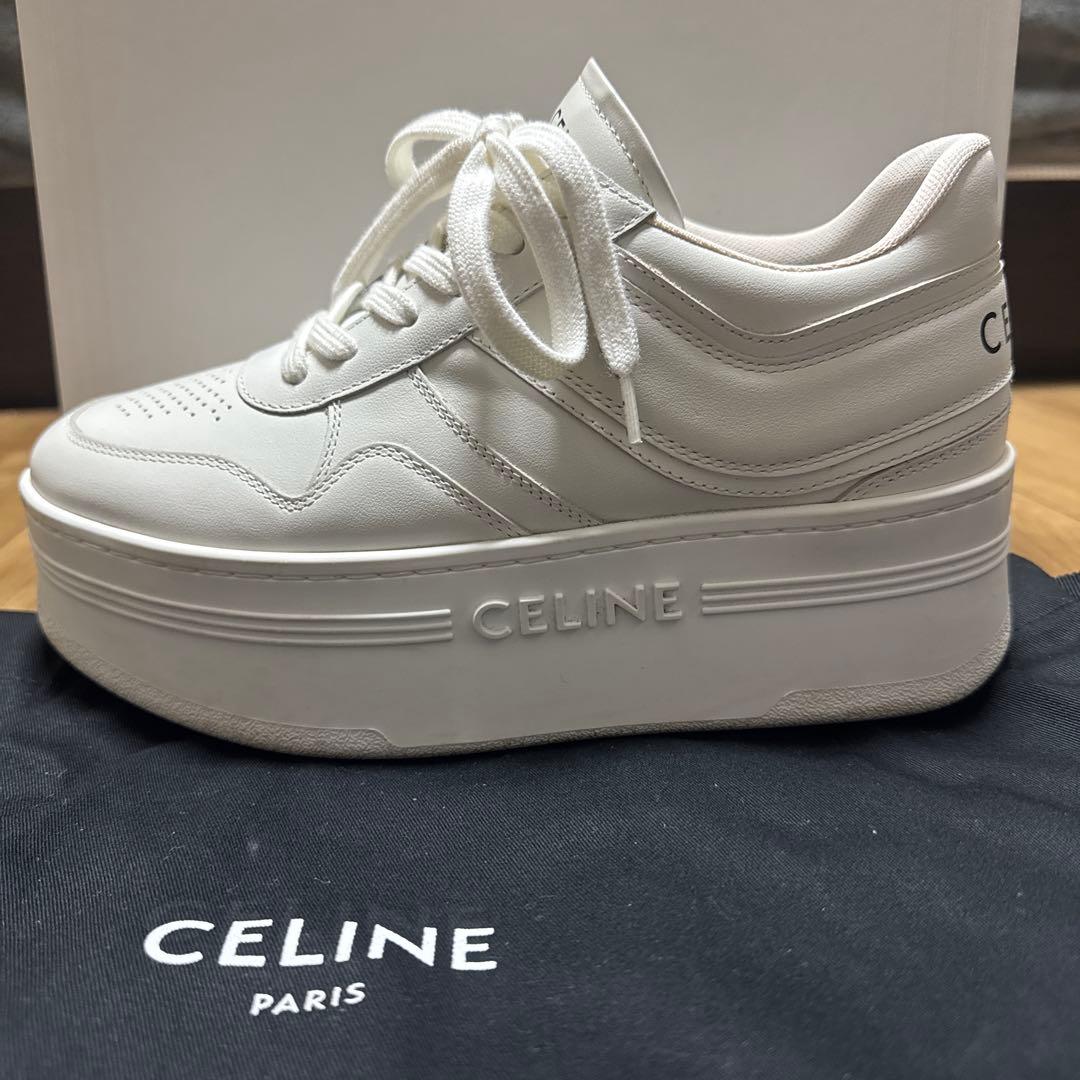 CELINE ブロックスニーカーウェッジアウトソール 厚底 スニーカー 37cm