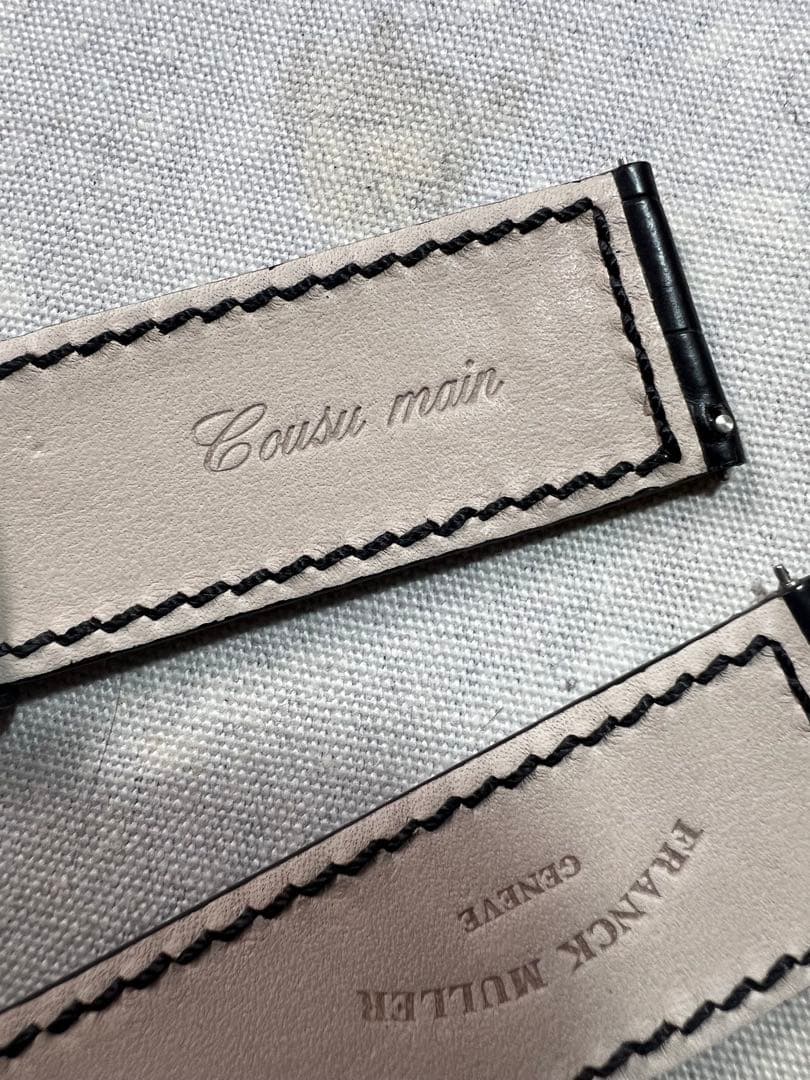 美品　 フランクミュラー　ロングアイランド　クロコダイル　純正ベルト 艶消し黒